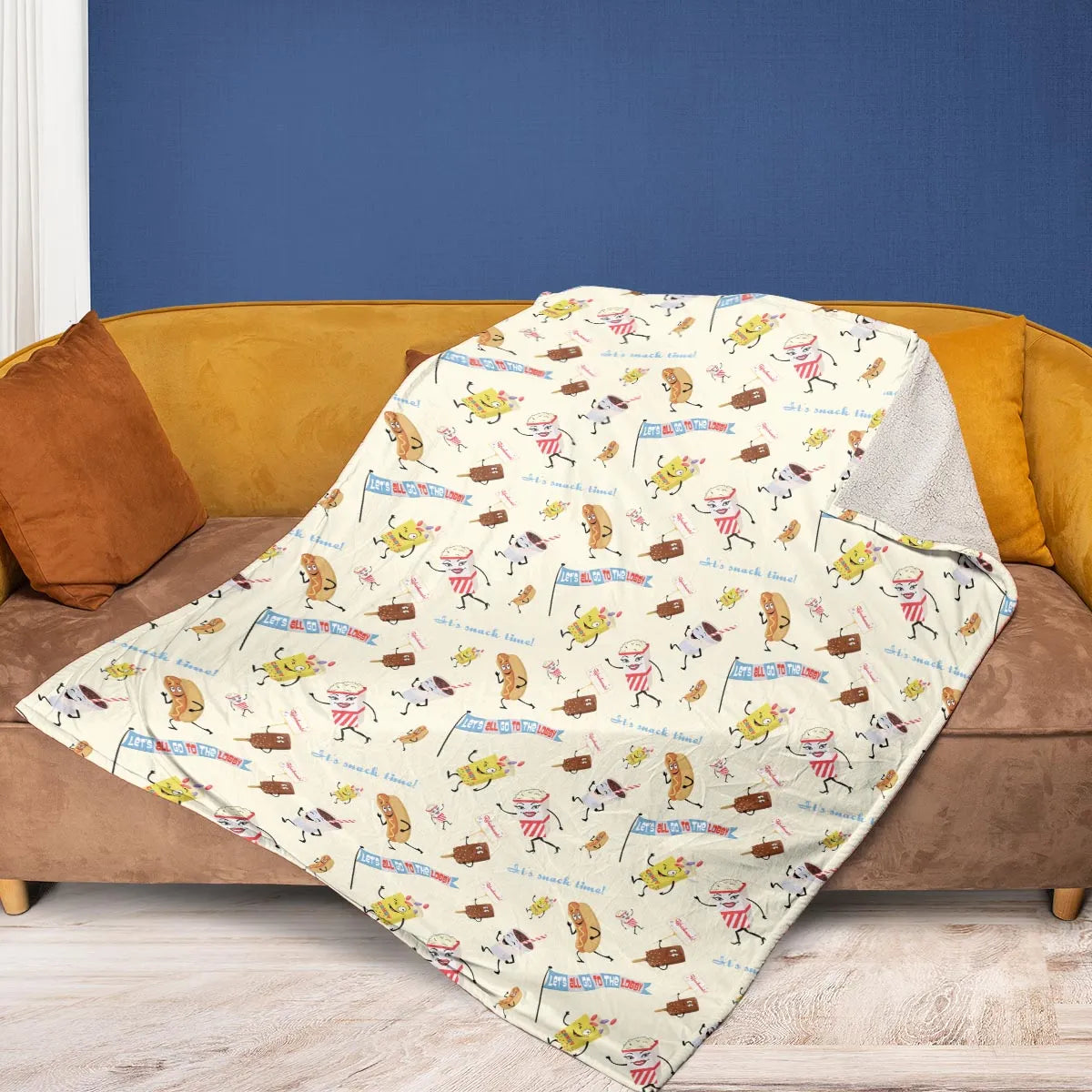 Let's All Go To The Lobby Retro Cartoon Fleece Blanket