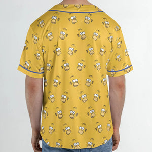 Homer Simpson Pattern Unisex Baseball Jersey