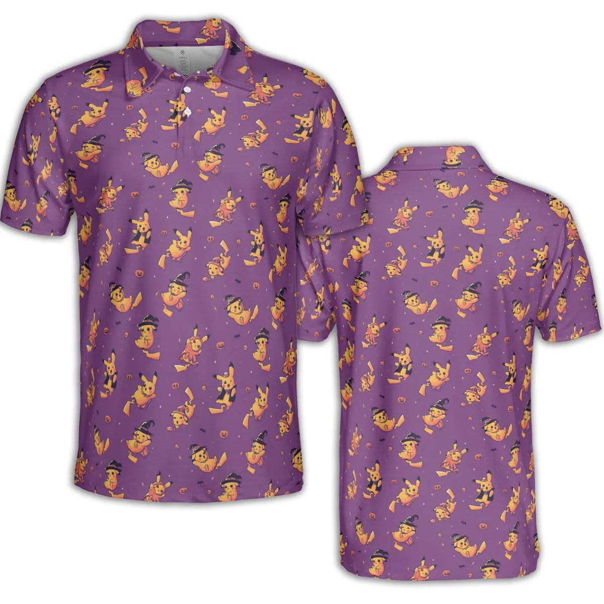 Electric Halloween Cute Pikachu Pattern AOP Men/Women Polo Shirt