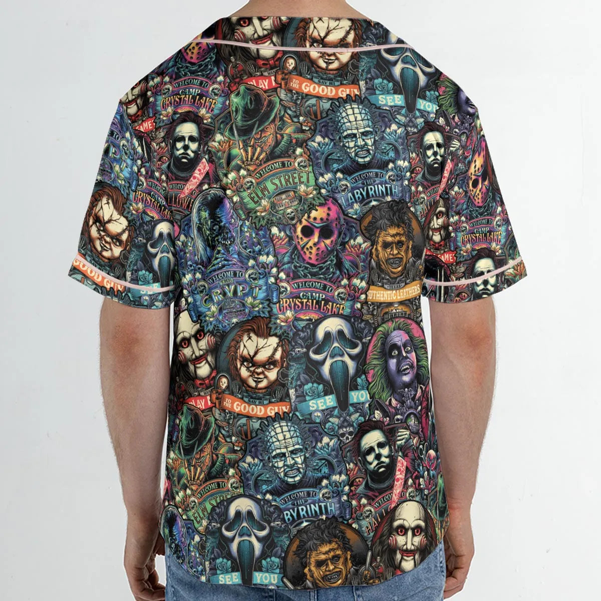 Horror Movie Characters Pattern Unisex Baseball Jersey