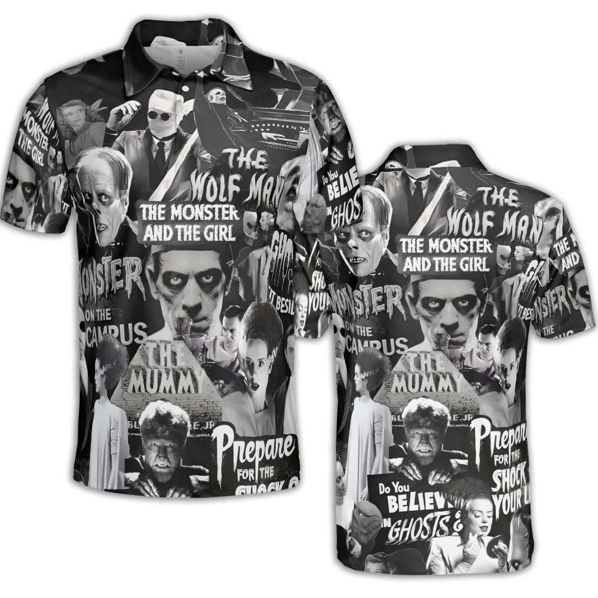 Universal Monsters Pattern AOP Men/Women Polo Shirt