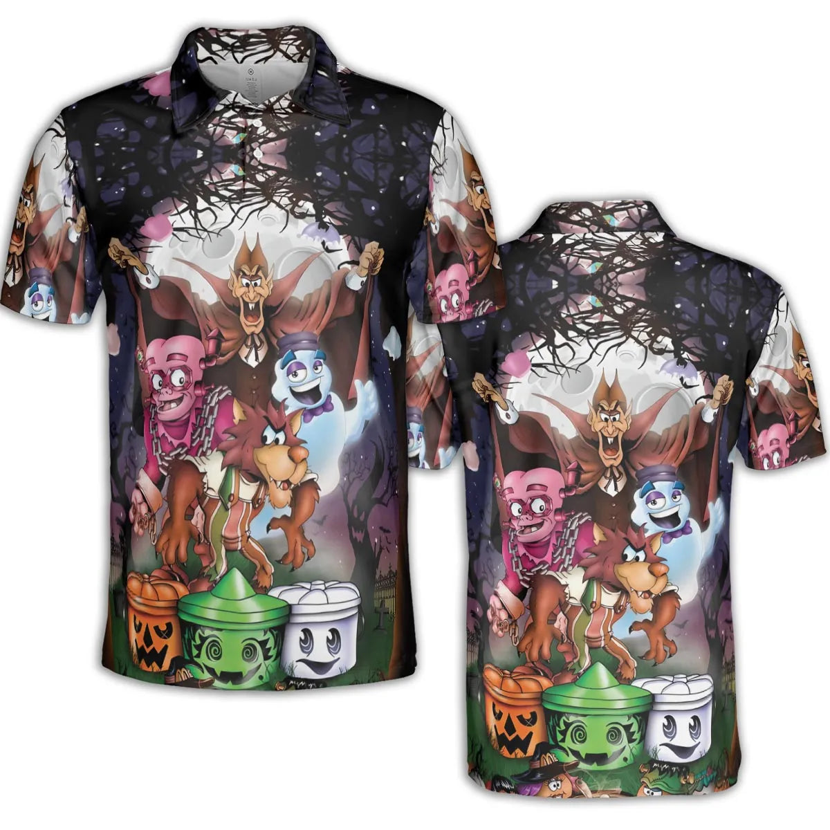 Halloween Food Mascot Themed AOP Men/Women Polo Shirt