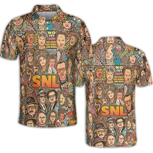 Blues Brothers Waynes World Coneheads SNL Characters AOP Men/Women Polo Shirt