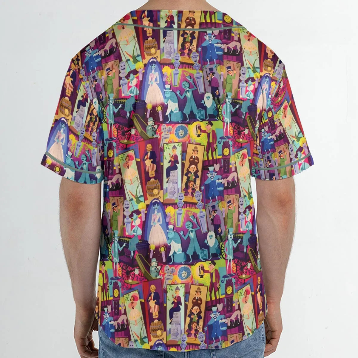Retro Mansion Collage Unisex Baseball Jersey