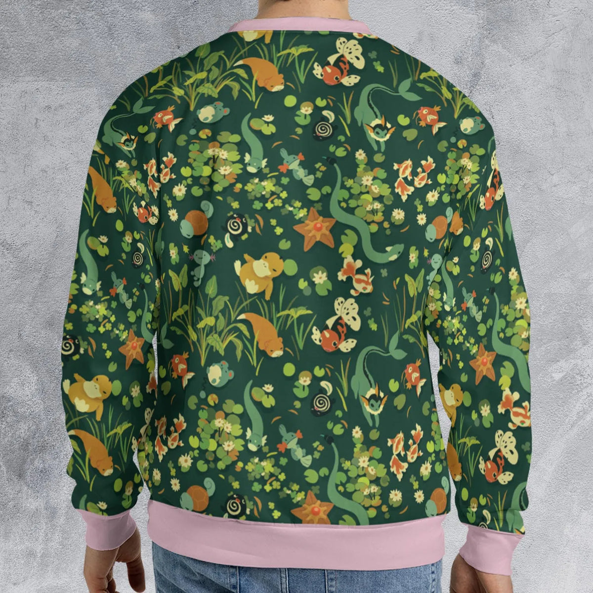 Floating In A Pond Magikarp Psyduck Vaporeon Water Pokemon All-over Print Sweatshirt