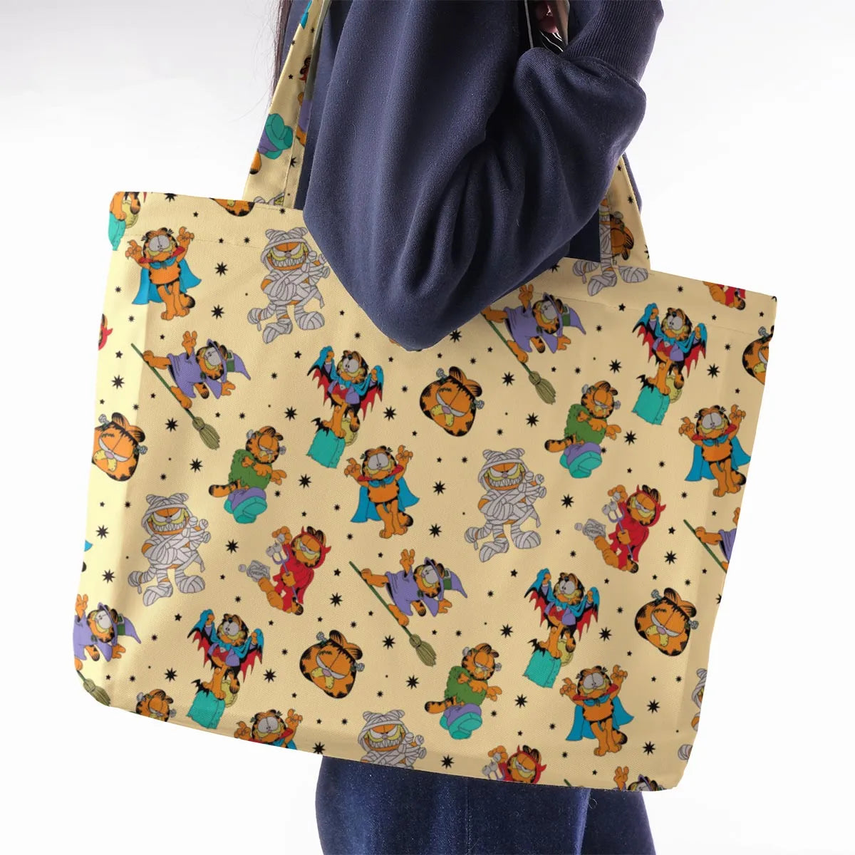 Nostalgic Cat Garfield's Halloween Adventure Large Tote Bag