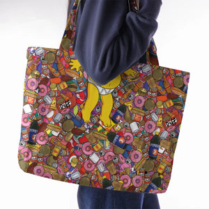 Homer Simpson Getting Drunk Duff Beer The Simpsons Large Tote Bag