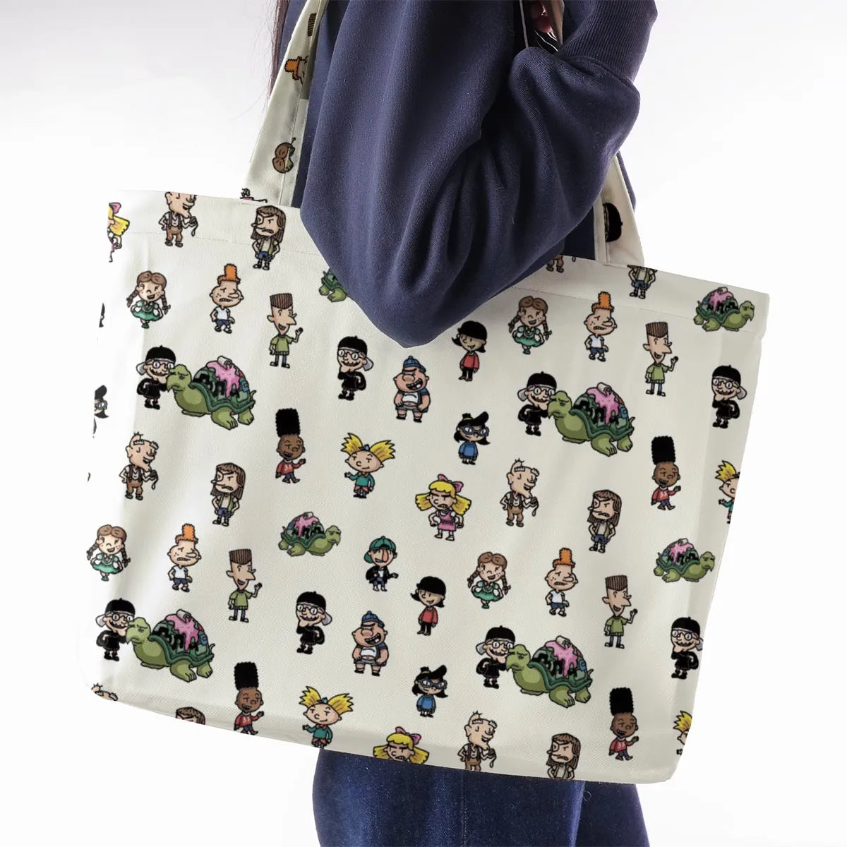 Hey Arnold Characters Large Tote Bag