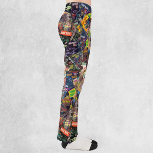 Vintage 1970s Star Trek Comic Books Collage Flare Leggings
