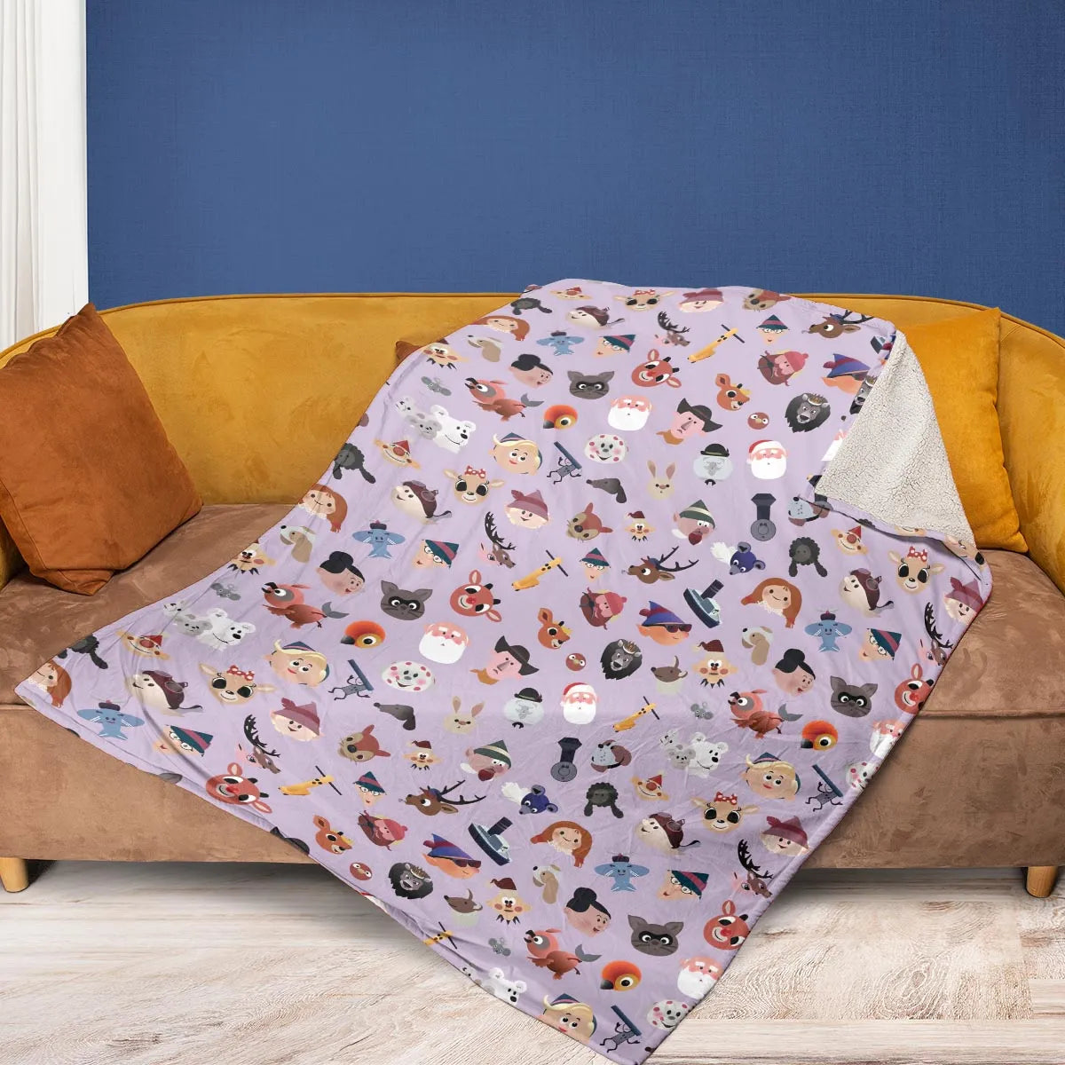 Iconography Rudolph the Red-Nosed Reindeer Fleece Blanket