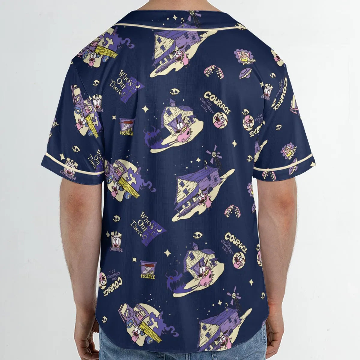 Courage the Cowardly Dog Scenic Unisex Baseball Jersey