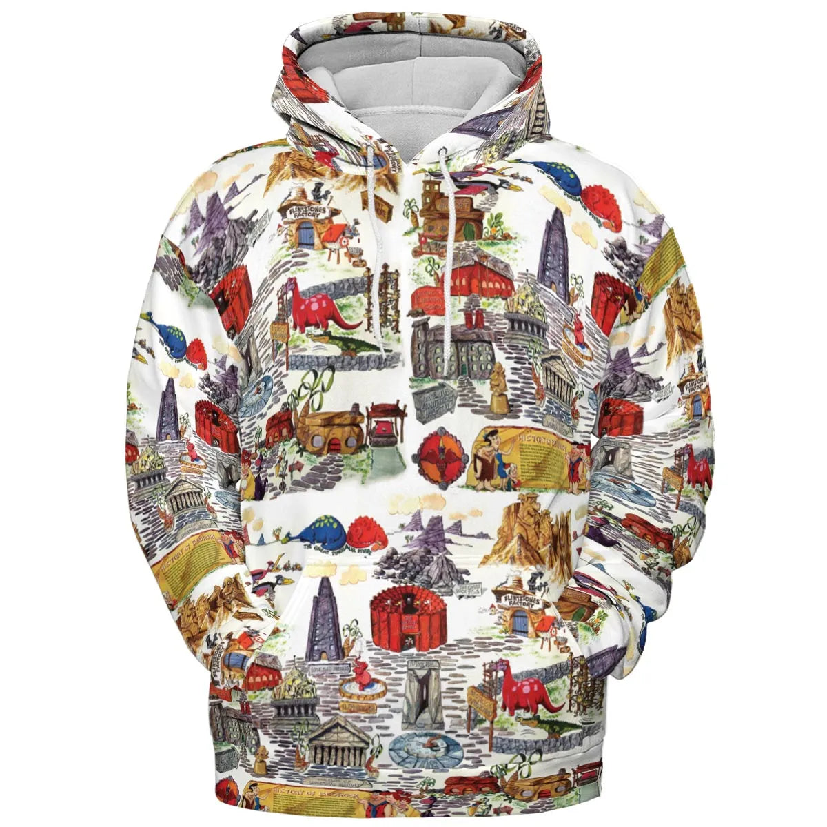 History Of Bedrock Flintstones All-over Print Hoodie