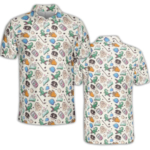 Happy Gilmore Pattern AOP Men/Women Polo Shirt
