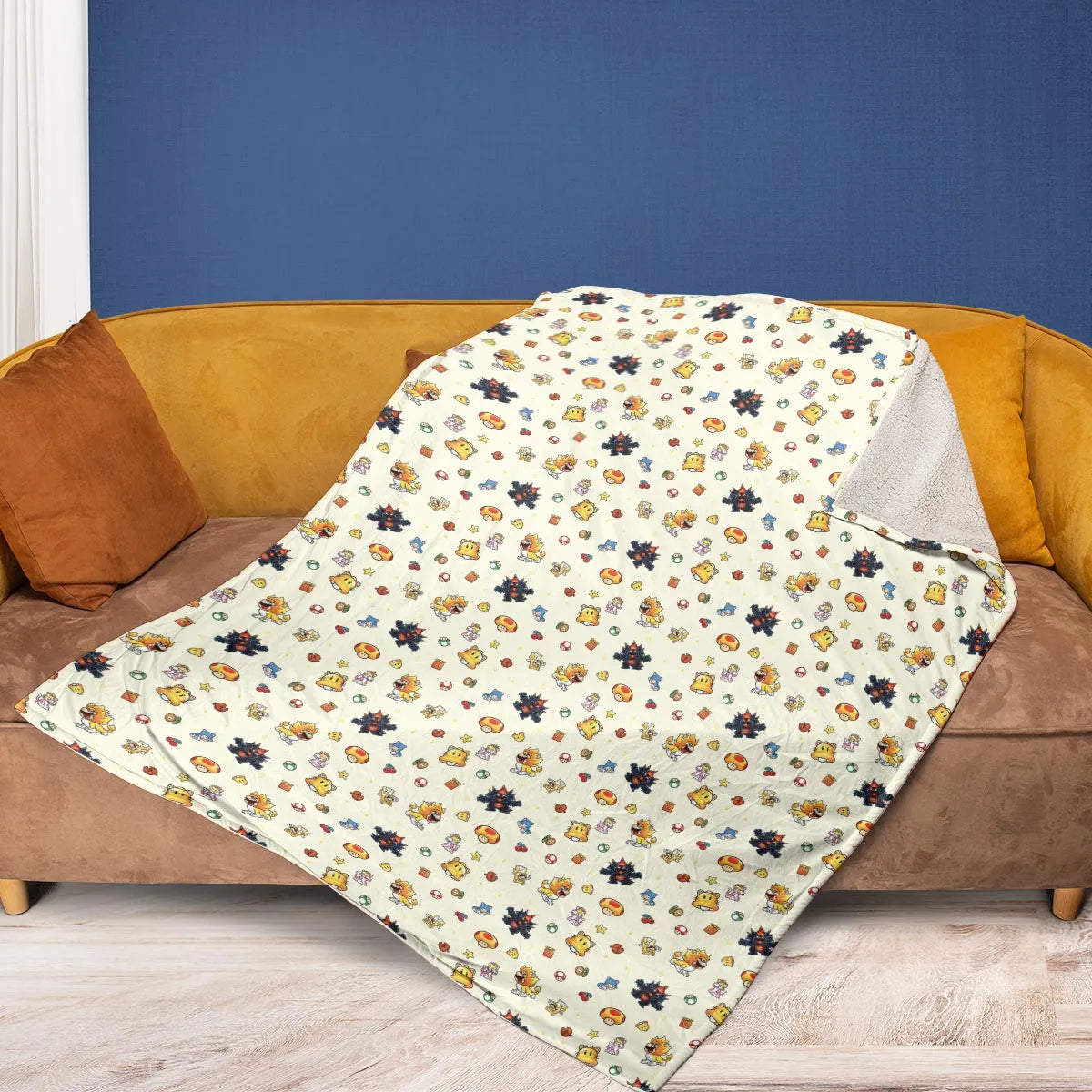 Super Mario Characters Pattern Fleece Blanket