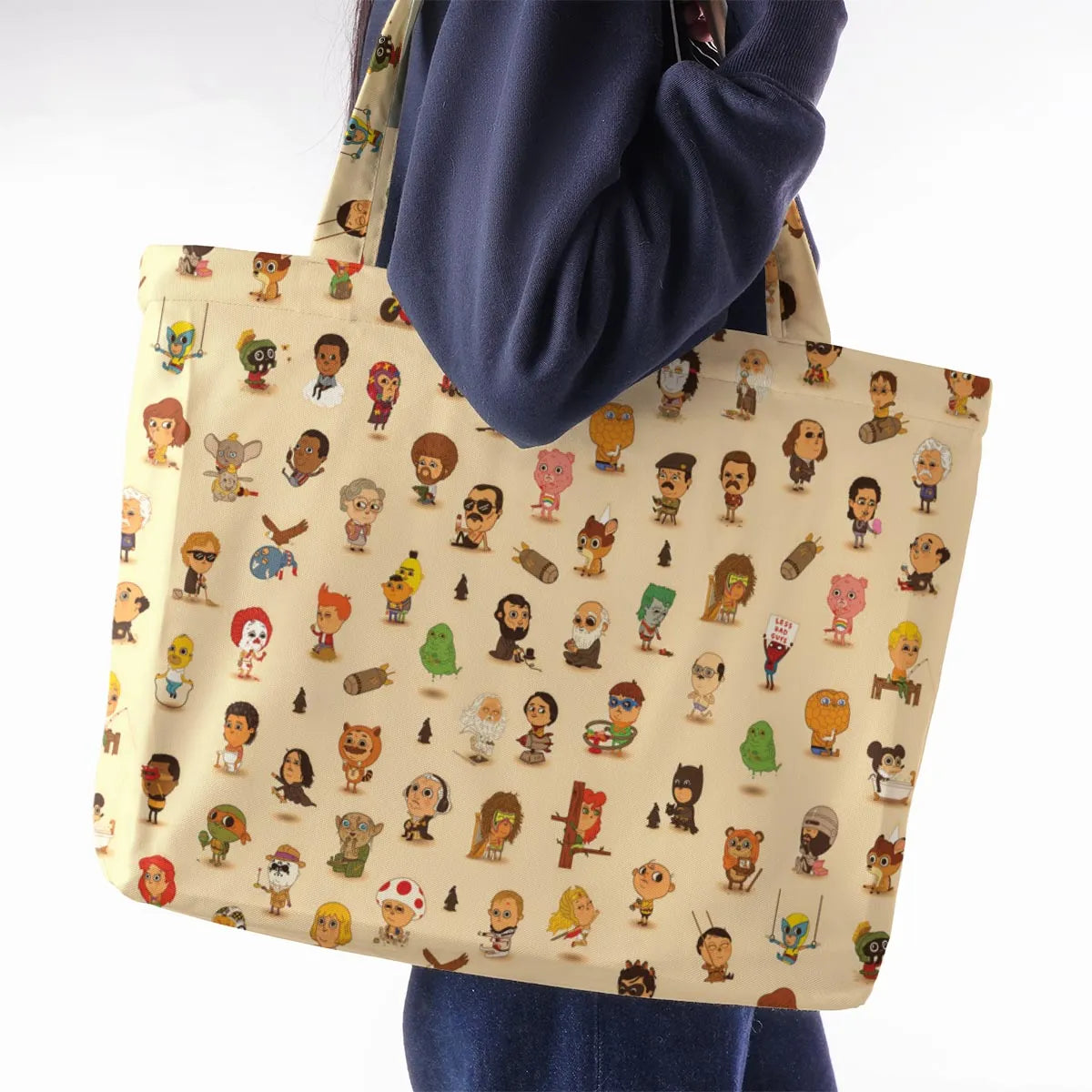 Mini Famous Characters Large Tote Bag