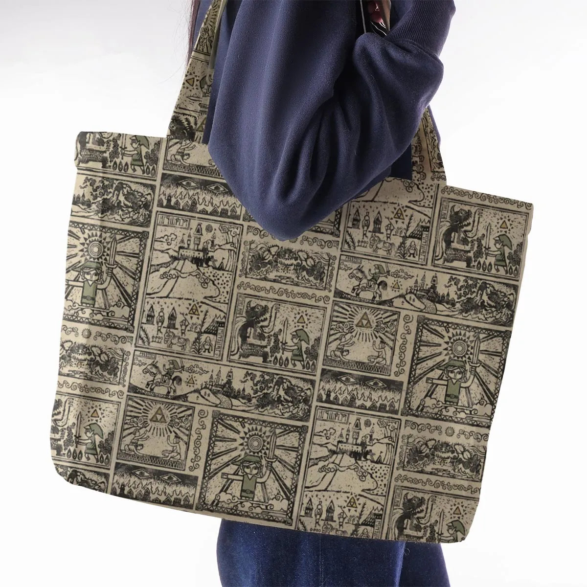 Zelda Story Of The Hero Time Legend Large Tote Bag
