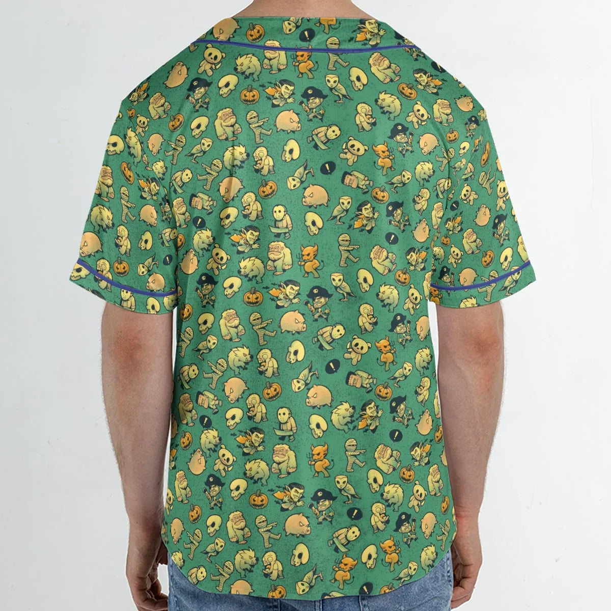 Terror Attack Cute Horror Characters Halloween Unisex Baseball Jersey