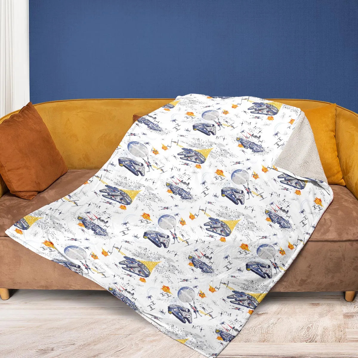 Millennium Falcon Patterns Star Wars Fleece Blanket
