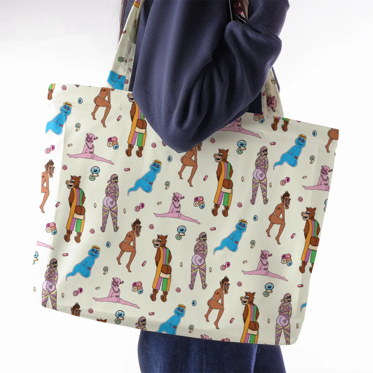 Cereal Monster Breakfast Large Tote Bag
