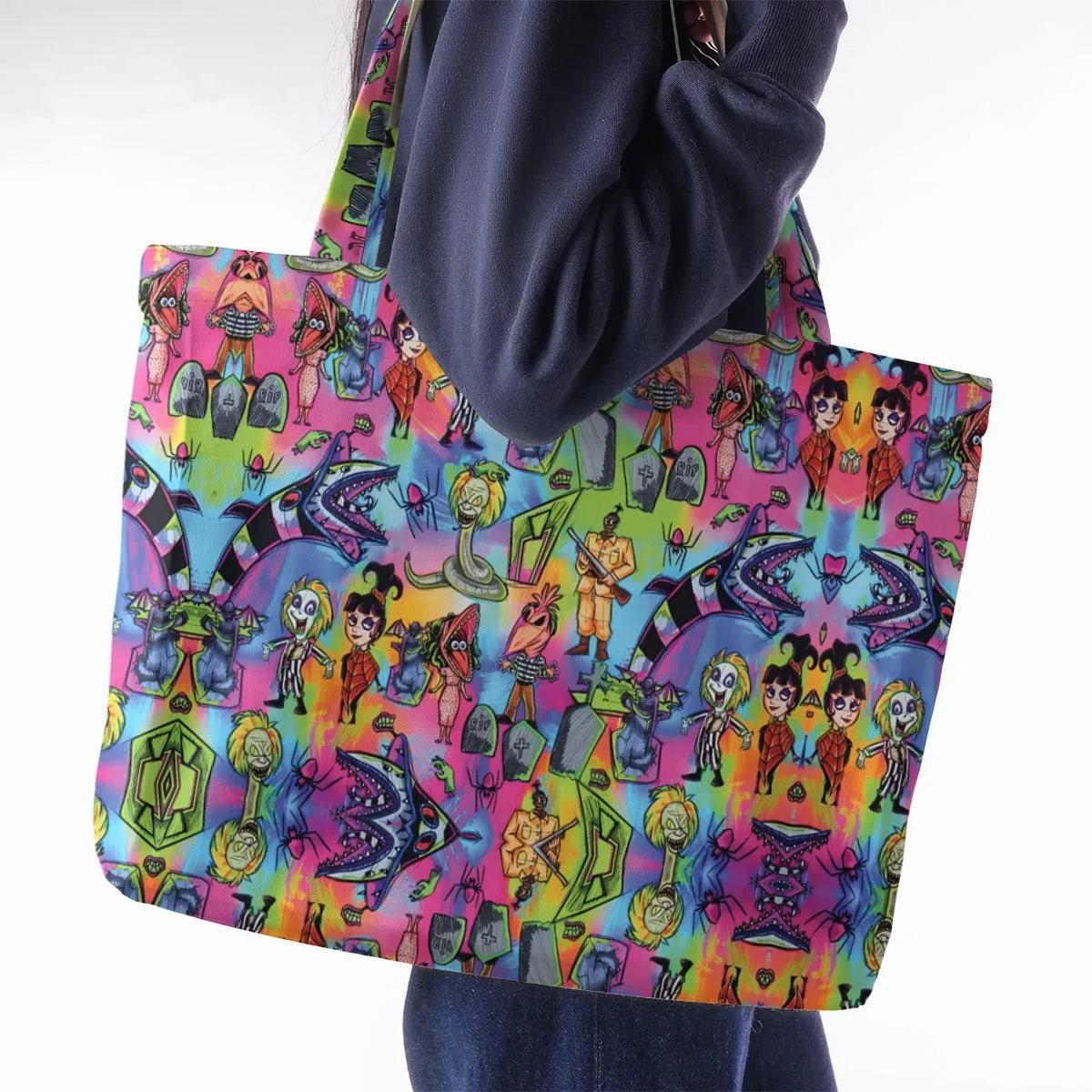Hauntingly Stylish Beetlejuice Large Tote Bag