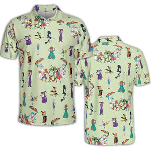 Witches Cartoon Characters AOP Men/Women Polo Shirt