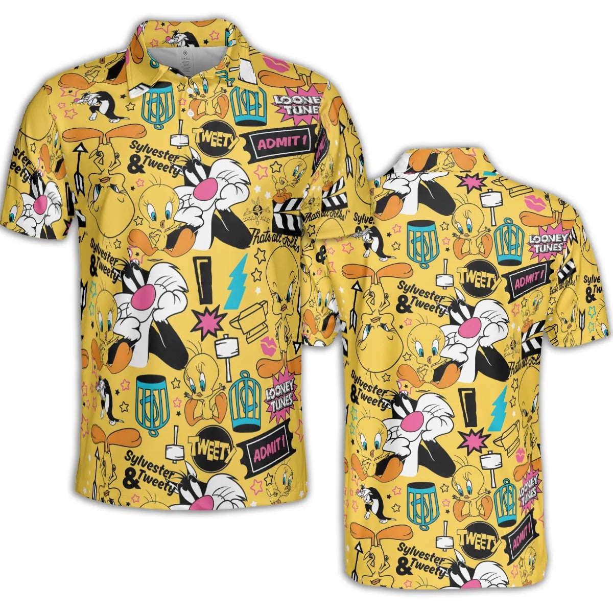 Cartoon Drip Looney Tunes AOP Men/Women Polo Shirt