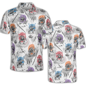 TMNT Characters Sumi-E Pattern AOP Men/Women Polo Shirt