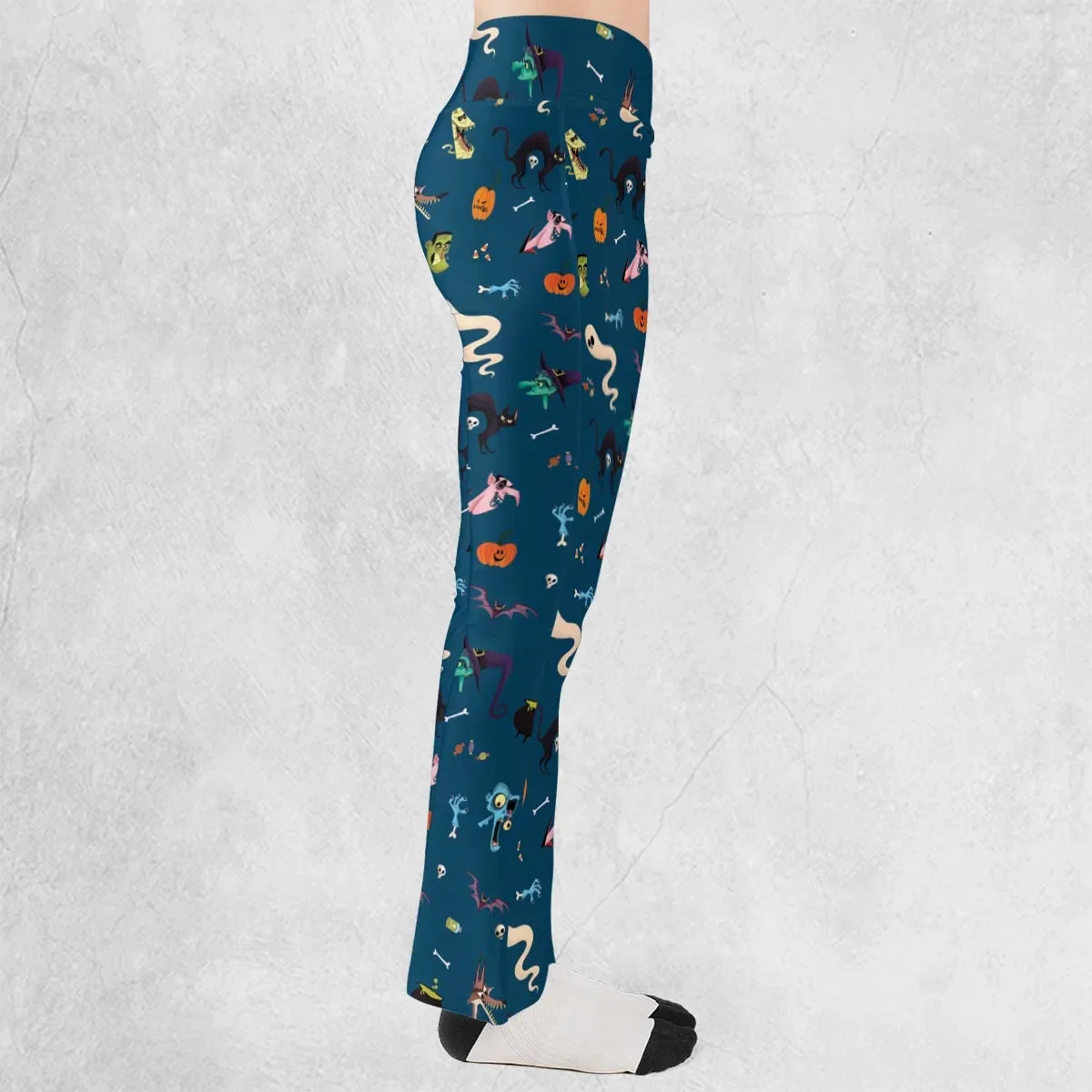 Cute Spooky Classic Monster Flare Leggings