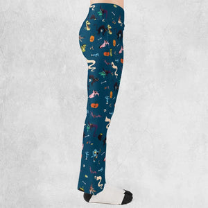 Cute Spooky Classic Monster Flare Leggings