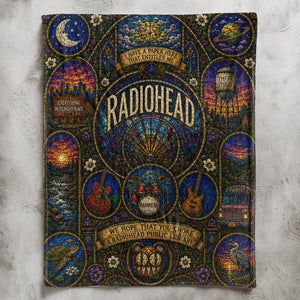 Radiohead Sherpa Blanket Modified Bear Stained Glass Blanket