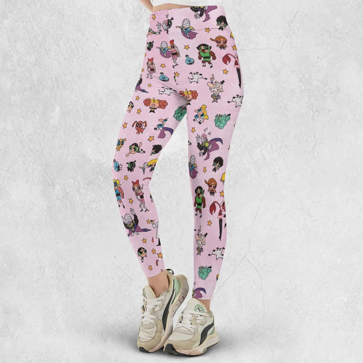 Power Puff Girls Characters Pattern Legging