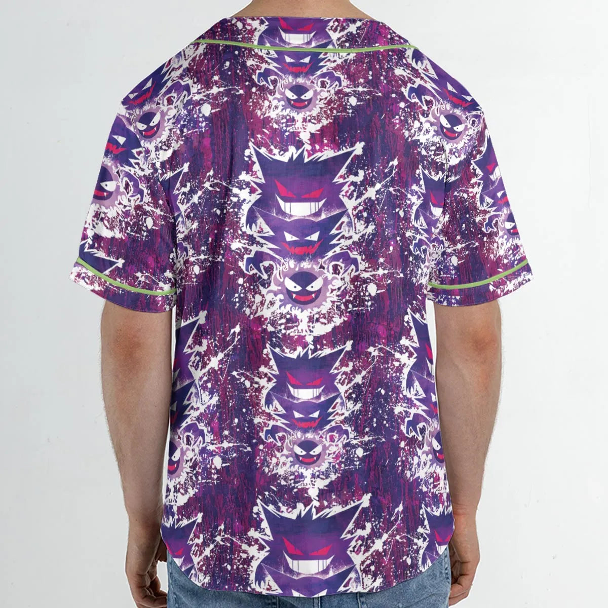 Ghostly Evolution Ghastly Haunter Gengar Pokemon Hawaiian Unisex Baseball Jersey