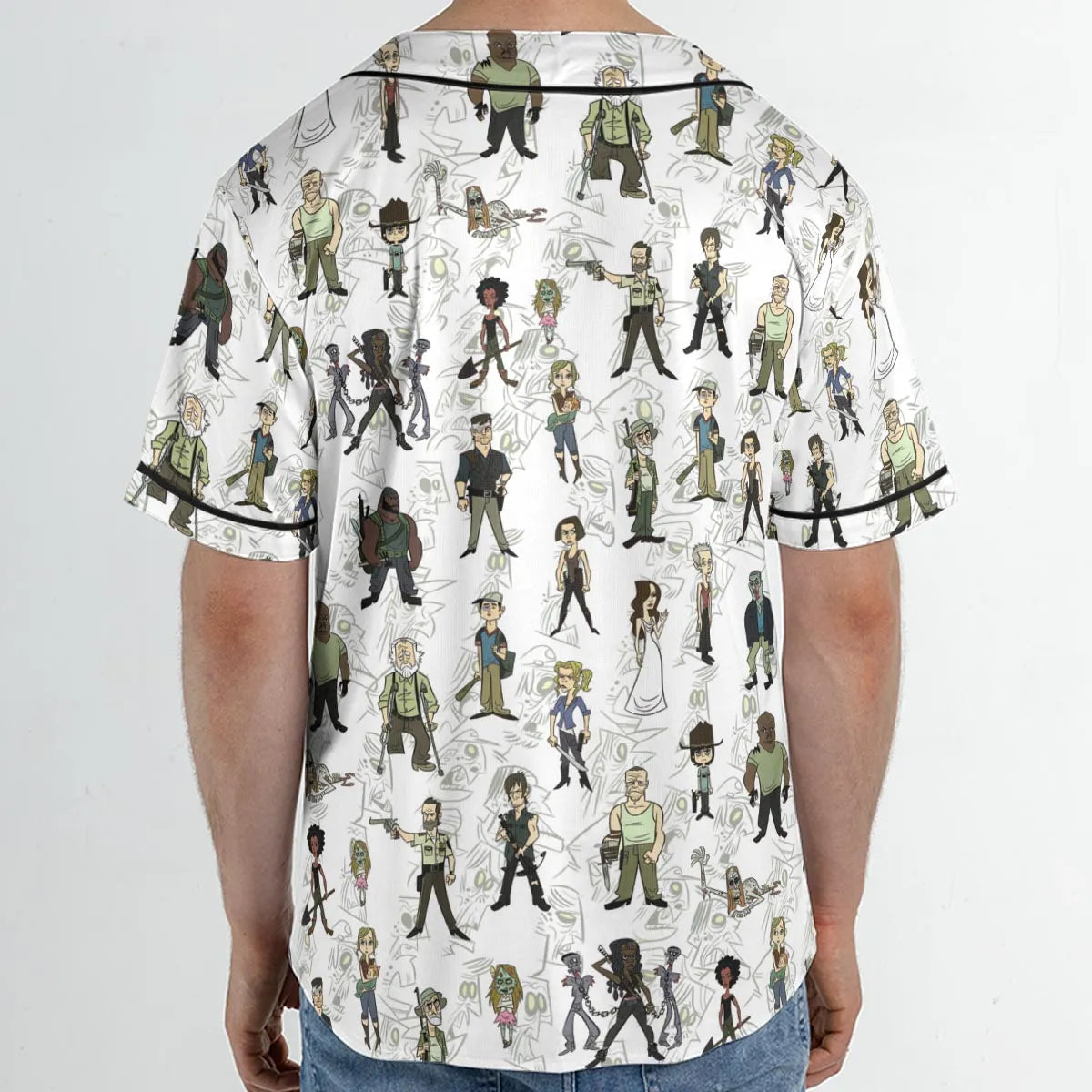 The Walking Dead Characters as Cartoons Unisex Baseball Jersey