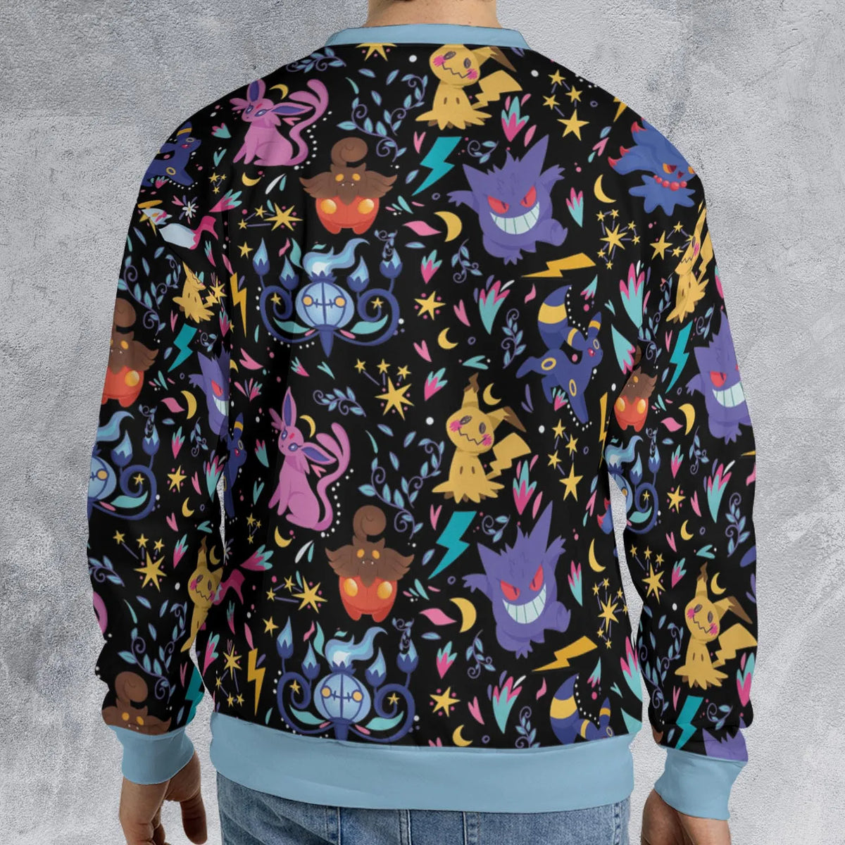 Ghost Buddies Cottagecore Pokemon Patterns All-over Print Sweatshirt