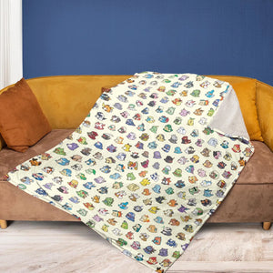 Pokemon In Substitute Style Fleece Blanket