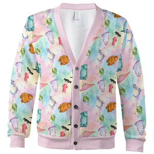 Watercolor Monsters Friends Cardigan