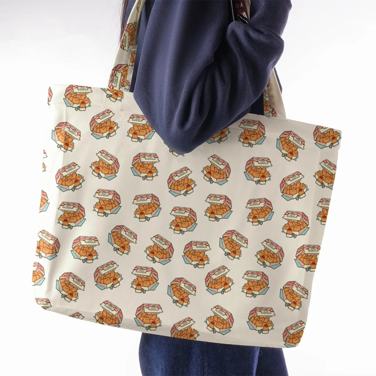 Kitten Nuggets Pattern Large Tote Bag