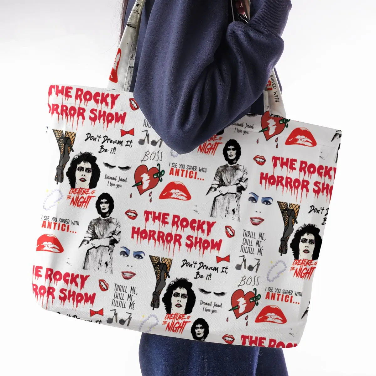 The Rocky Horror Picture Show Pattern Large Tote Bag