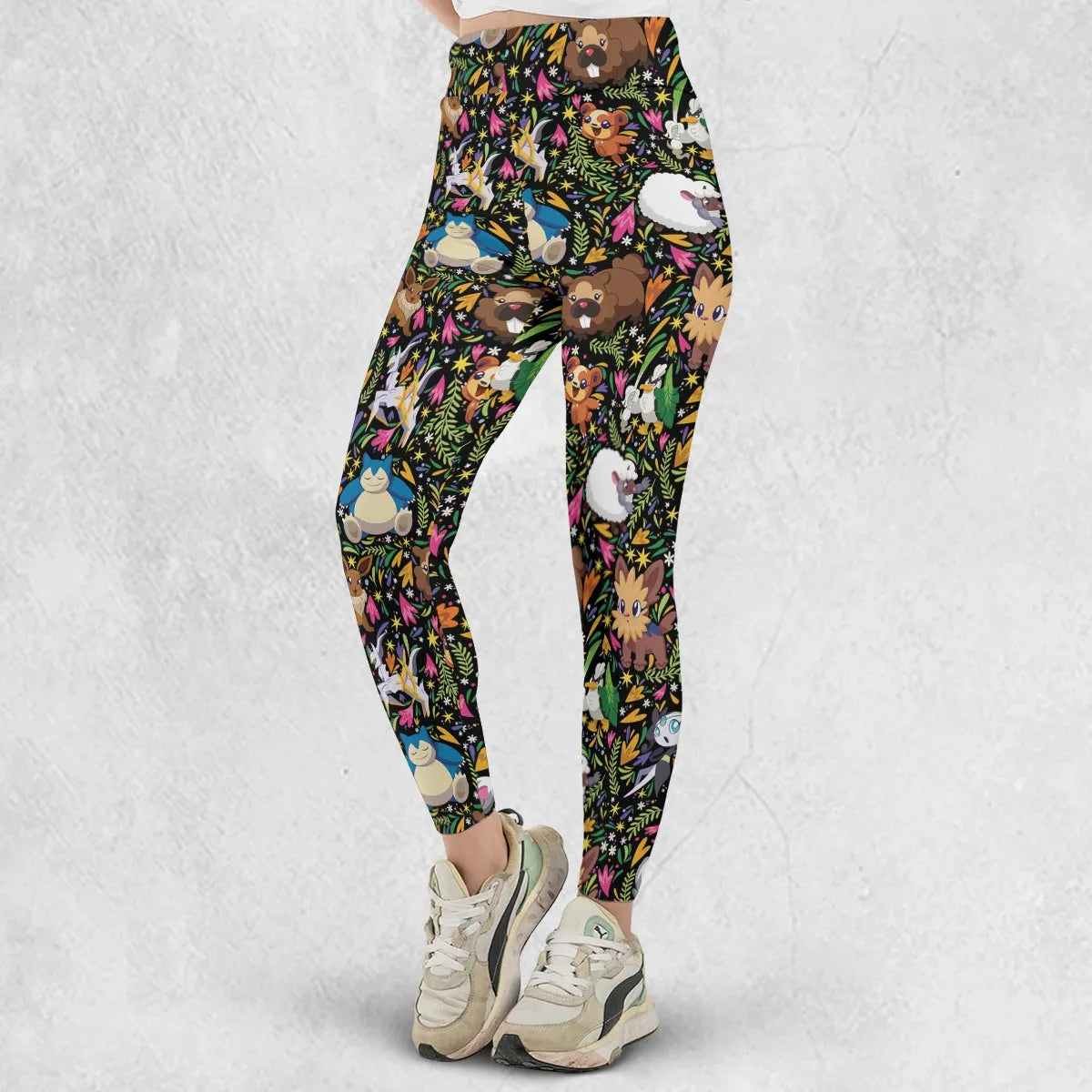 Floral Snorlax Bidoof Eevee Meloetta Pokemon Legging