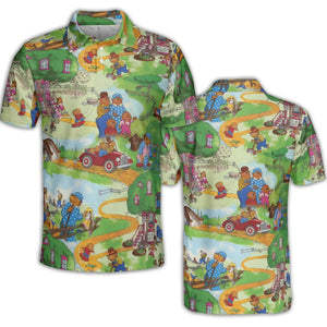 A Big Treehouse Berenstain Bears AOP Men/Women Polo Shirt