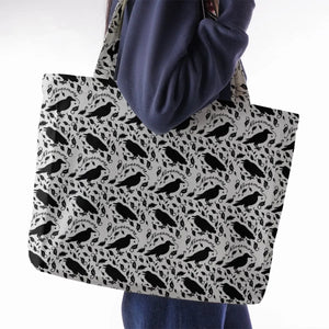 Nevermore The Raven Edgar Allan Poe Pattern Large Tote Bag