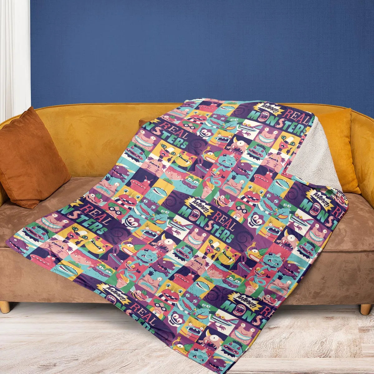 Aaahh!!! Real Monsters Characters Pattern Fleece Blanket