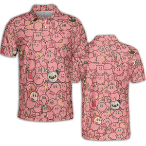 Cute Kirby Waddle Doo Bandana Waddle Dee Meta Knight Kirby's Characters AOP Men/Women Polo Shirt