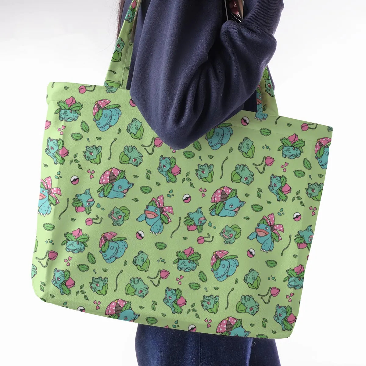 Venusaur Ivysaur and Bulbasaur Pokemon Large Tote Bag