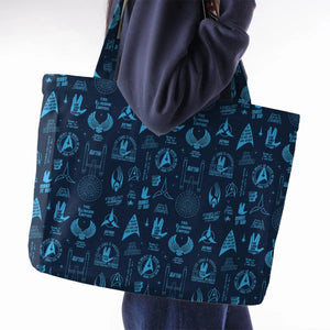Trekkie Star Trek Pattern Large Tote Bag