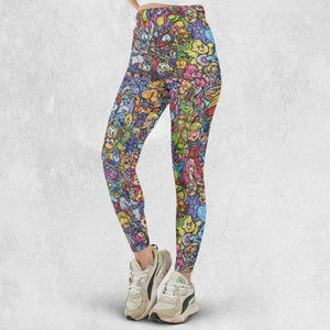 80s Throwback Cartoon Pattern Legging