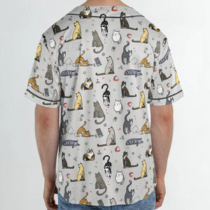 Cat the Gamer Pattern Unisex Baseball Jersey