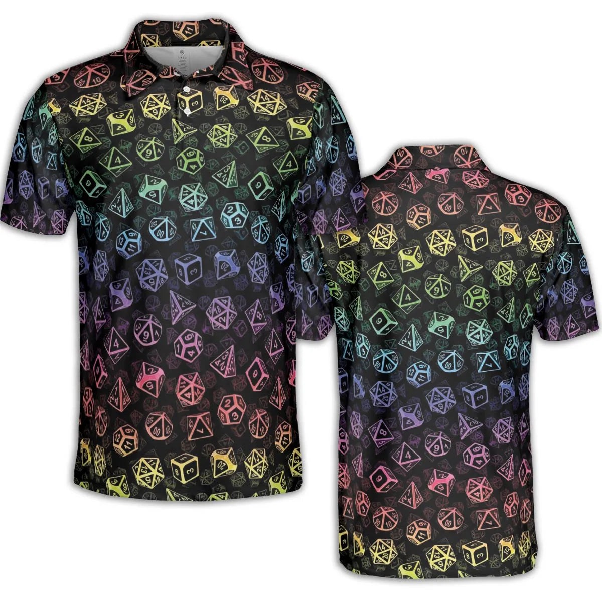 DnD Rainbow Dice Set Pattern AOP Men/Women Polo Shirt