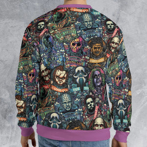 Horror Movie Characters Pattern All-over Print Sweatshirt