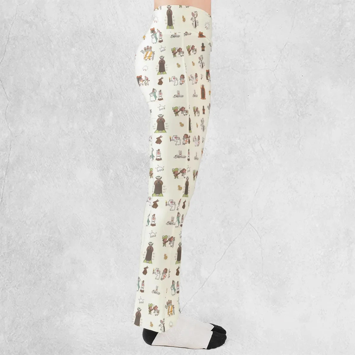 The Holy Grail Pattern Monty Python Button Down Flare Leggings